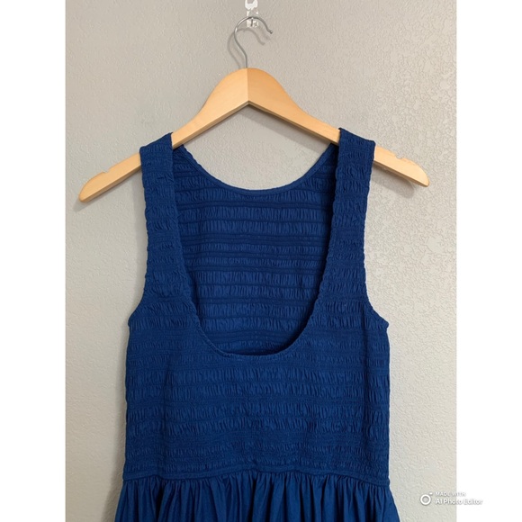 Madewell The Melody Scoopback Smocked Midi Dress in Blue Moon Size Medium NWT - Picture 9 of 17